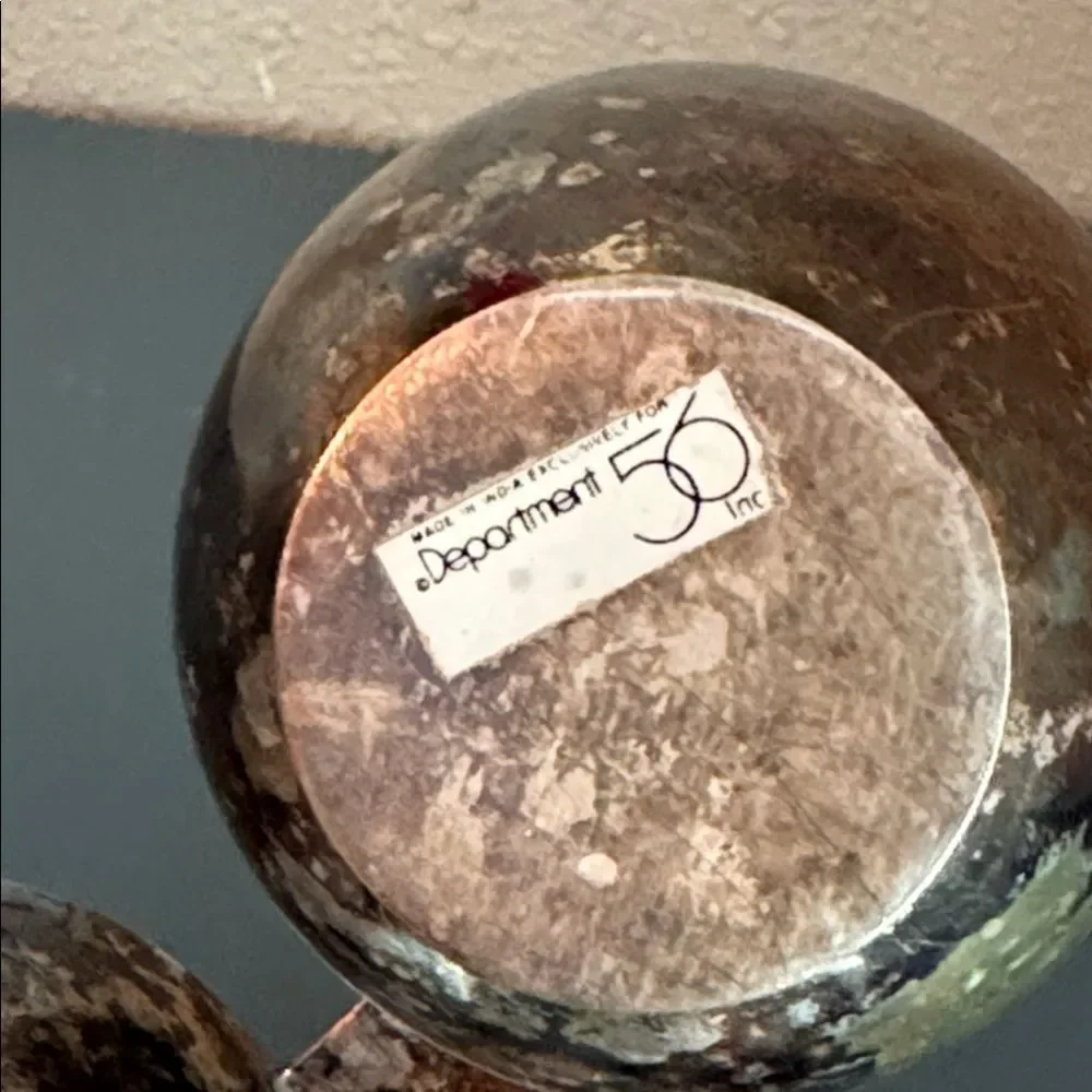 DEPARTMENT 56 Vintage Brass Silver Plated 3 Bowl Condiment/Candy Dish